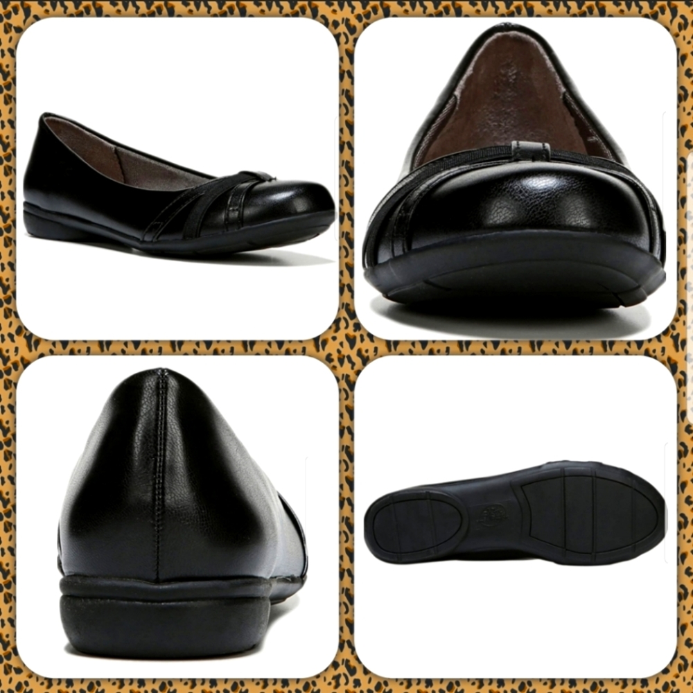 LifeStride Women's Abigail Ballet Flat Black 8.5W